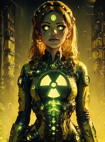 score_9, score_8_up, score_7_up,score_6_up, score_5_up,score_4_up, source_anime BREAK  overalldetail,
 <lora:nuclearhazard_Pony:1>nuclearhazard,
1girl,yellow theme,clothing,solo