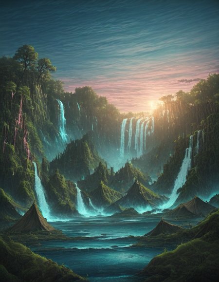 <lora:CW02_Lost_Officev2illb:1> homeless tents, tents, no car lights, car wreck, wet, wet spots, dirty, very dark foreground, moss, pink light on the background, kanji, vegetation, car pileup, T10, landscape, mountains, waves, rocks, tree, vegetation, moss, rough sea, waterfall, ruins, sunset, blue, orange, yellow, brown, SE14, fire, crumbled ground, fire veins, bokeh, green, T8, forest, trees, mist,  SE12, rich detailed sky, clouds, fantasy, rocks, blue, orange, yellow, bokeh, T4, brown, fantasy, blue, white, gold, T7, marble,