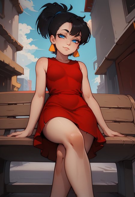 score_9, score_8_up
1girl, solo, zvezdochka, red dress, sleeveless, small breasts, blue eyes, earrings, black hair, ponytail
outdoors, street
<lora:zvzd_pdxl-000009:0.7>
sitting on bench, crossed legs, pleasured face, low angle view, looking at viewer, bedroom eyes