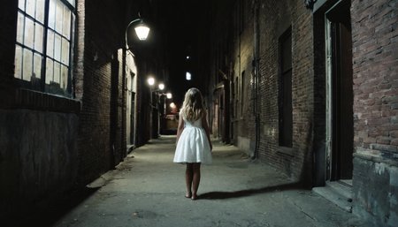 photograph fflixdcenv, no humans, scenery, night, alley, original, building, dark, photoshop (medium), city, window, outdoors
 <lora:fflixdcenv-000013:0.7>
1girl, 20 years old, wearing a white dress while she holds a toy bear on her arms, spooky, horror, 50mm . cinematic 4k epic detailed 4k epic detailed photograph shot on kodak detailed cinematic hbo dark moody, 35mm photo, grainy, vignette, vintage, Kodachrome, Lomography, stained, highly detailed, found footage