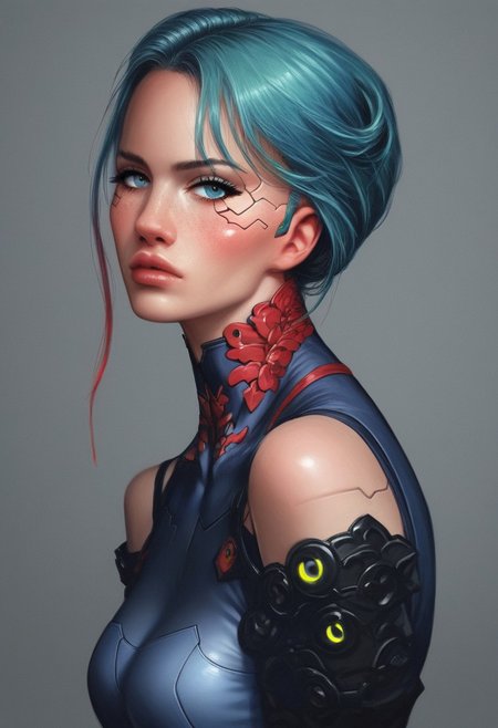 1girl, illustration, comic style, looking at viewer, highly detailed, source_comic_illustration, from front, 1girl, illustration, comic style, looking at viewer, highly detailed, source_comic_illustrationskinny, looking at viewer, 1girl, masterpiece, best quality, ((((side view)))), girl, realistic drawing, anime, by Sam Yang, sharp highly detailed 2d illustration, comic art, (hyperrealism, soft light, sharp), (anime:0.5), 
BREAK
((highres)),bokeh,<lora:add_detail:1>, cinematic, (master piece), (best quality), (ultra-detailed), very aesthetic, illustration, perfect composition, intricate details,  (best quality, hires textures, high detail:1.2), cyberpunk edgerunners, RAW photo, 8k uhd, film grain, cosplay, white wig, night, neon lights, Destroyed mega cities, long bob hairstyle, wearing a latex transparent suit, covered in blood . Heroine has a mesmerizing shy young face with Freckles, light blue eyes, almond-shaped eyes, Gray/Silver long layered Hair style, fair skin, hourglass body, a sloppy and disheveled appearance,  pouting and blushing in embarrassment.
((full-clothed)),
BREAK 
((cyberpunk style:1.4)), score_9, score_8_up, score_7_up, score_6_up, source_cartoon, rating_explicit, Expressiveh, (((((upper body))))), dynamic pose