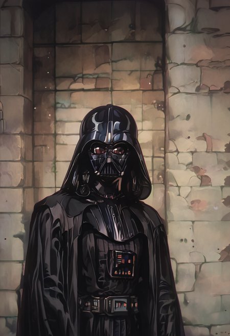 <lora:darth-vader-pxl:1> darth-vader-pxl, solo, darth vader, looking_at_viewer, <lora:OldAnimeStyle_XL_v3:1> Vintage, 1990s \(style\), score_9, score_8_up, score_7_up, score_6_up, score_5_up, score_4_up