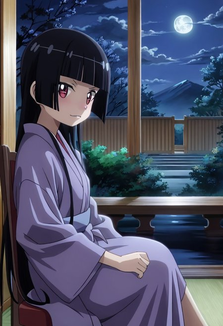 detailed background, shiny skin, posing,
<lora:rory.pony:1.0>,
rory, bbb, open kimono, small breast,
night, chair, sit, from side,