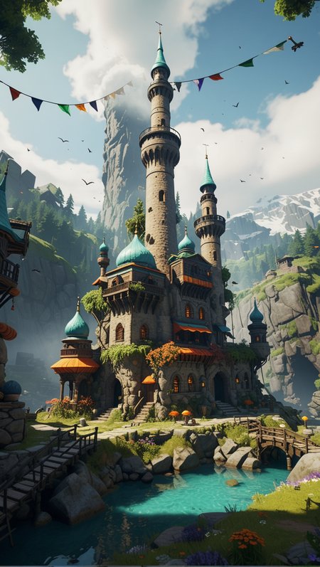 (epic:1.2), trending on artstation, (high quality:1.2), (masterpiece:1.2), high details, incredibly absurdres, colorful), (vintage:1.29), (neon:1.25), (dreamlike:1.36), (Ori and the blind forest game style:1.29), (South Park Style:1.16), (tilt-shift shot:1.17) (asymmetrical:0.98) ,, (location:(minaret:1.33)), (mood: (Sad:1.33), downturned mouth, drooping eyelids, furrowed brow),
