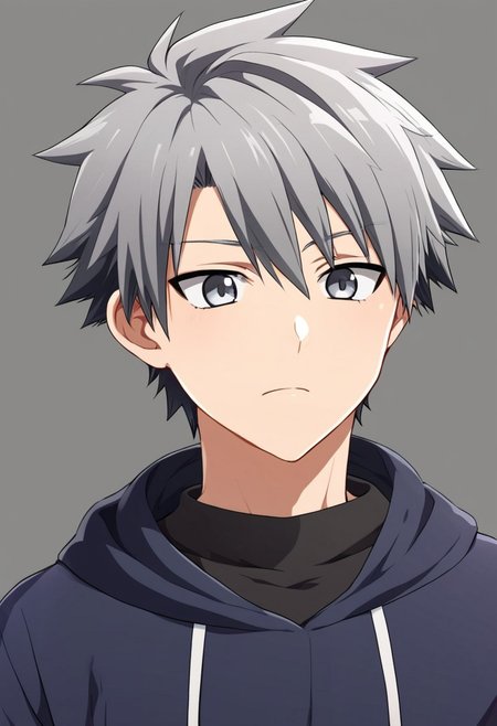 yuto_ryugami, dark grey hair, short hair, spiky hair, grey eyes, 1boy, solo, solo focus