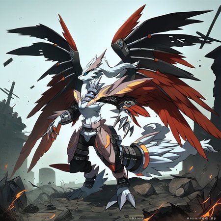 score_9, score_8_up, score_7_up, score_6_up, score_5_up, score_4_up, rating_safe,source_anime,epic,apocalyptic,no humans,solo,no humans,pokemon \(creature\), pokemon,dexdoru wings, reshiram,outdoors,full body,<lora:Dexdorupony:0.8>