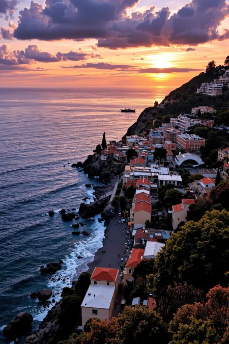 photo, photography, Fujifilm XT3 Viltrox, Amalfi Coast, Italy landscape, sunset,very intricate, very detailed, realistic. sharp, colorful, film grain, high contrast, <lora:Hand v2:1> <lora:Anti-Blur:1> <lora:Insane Detail Slider:0.5>  <lora:Flux.1_Turbo_Detailer:0.6> <lora:flux.1_lora_flyway_Epic-detail_v2:0.6>