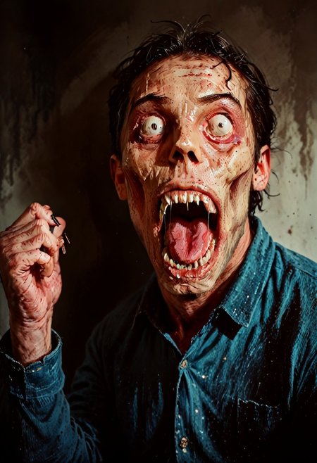 score_9, score_8_up, score_7_up,  MEATMAN ,solo, portrait,smile, face punch, monster, teeth, horror theme, dark, no humans, open mouth, tongue, tongue out