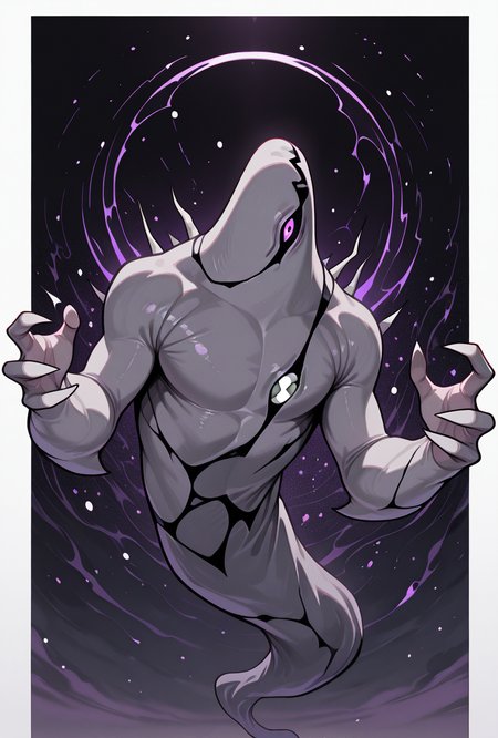 <lora:ghostfreak-08:1> ghostfreak, solo, no humans, purple eye, ghost, floating, particles, dynamic pose, upper body, claw pose, clawing hands,,  big arms,  leaning to side, zoomed in shot,, masterpiece, best quality, amazing quality, very aesthetic, absurdres, newest,, upper body, halftone effect, white borders, abstract background:1.2,