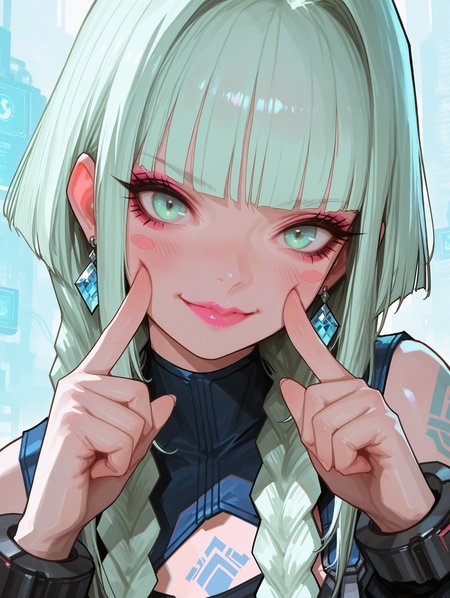 blush stickers,fingersmile,
 <lora:add-detail-xl:0.5> <lora:ponyv4_noob1_2_adamW-000017:0.7000000000000001> <lora:USNR_STYLE_XL_lokr:1>