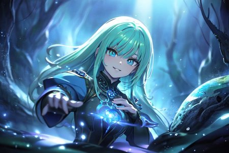 (masterpiece:1.4), 4K8K, (anime style), (high shutterspeed:1.4), (sharp edges), 
SyFyEye1, FanFo, 
femal angel  hands togather,  leaning foward, face focus, smile, closed mouth, 
wearing Celtic style dress, (Detailed face, Detailed eyes, Detailed lips), (solo), 
Fantastic Forest at fantasy night, Fantastic,