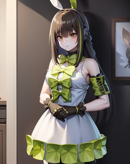 (extremely detailed CG unity 8k wallpaper),(masterpiece), (best quality), (ultra-detailed), (best illustration),(best shadow), (sharp eyeliner, eyeshadow, detailed eyes:1.1), cowboy shot
,BREAK
m4a1bunny
 <lora:M4A1:1>