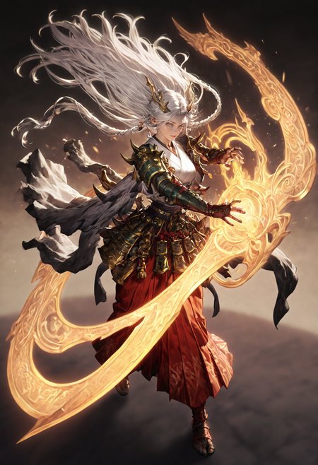 1girl, graycolor_full, <lora:lora-000014.TA_trained:1.0>, 
samurai, red hakama, white kimono, 
fullbody, detailed face, increase details, ultimate detailed, newest, photorealistic,  <lora:DetailedEyes_V3:1> <lora:detailed_hands-000002:1> hand