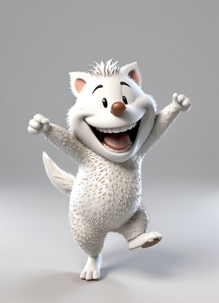 hedgehog dancing, 3d, render,white, plain background, victory pose, big smile,
 <lora:3DPrintingXL:0.8> WhiteMold