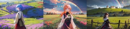 (otherworldly), highly insanely detailed, masterpiece, top quality, best quality, highres, 4k, 8k, RAW photo, (very aesthetic, beautiful and aesthetic), farm, fields, barn, fence, fantfa, <lora:FantasyFarm-10:0.3>, 
1girl, 
(__lazy-wildcards/char/haircolor__), 
(__lazy-wildcards/dataset/background-color__),âââ