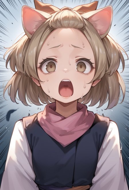 (score_9:0.9),score_8_up,score_7_up,rating_safe,anime style,(zPDXL),(zPDXL3),<lora:Ash Blossom & Joyous Spring ponyXL v1:0.71>,ash blossom & joyous spring, 1girl, solo, open mouth, sweat, upper body, looking at viewer, emphasis lines, parody, sweating profusely, sleeves past wrists, screaming, scared, white kimono, empty eyes