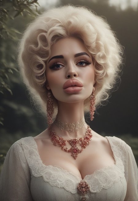 score_9, score_8_up, score_7_up, rating_safe, concept art, semi-realistic, 1girl, solo. dvr-gs.
Young beautiful face, fit body, Cute face.
(Big breast), (round breasts:1.2), 
Huge lips.