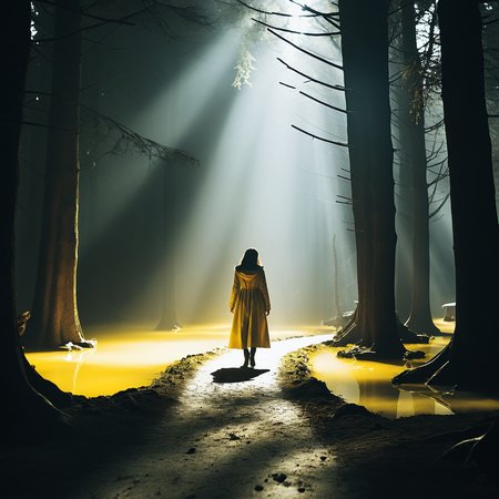 (cinematic film still),Medium Wide Shot,hard light,Magic and Earth,((For the Worm of the Grim Lady MacBeth)),Tilt-Shift Focus,Luminous trails,Luminous trails,Sad,(Black and Lemon Yellow),it is Biochemical and Minimalist,<lora:add-detail-xl:2>, <lora:FFai.0065.Zavychromaxl_B2.lora:0.35>, <lora:AdvancedEnhancerXLv2:0.35>,<lora:lowra_v10:.40>, <lora:Seaty_Art_Style_SDXL:0.55> seaty <lora:SDXL1.0_Essenz-series-by-AI_Characters_Style_DarkestDungeonChrisBourassa-v1.1:0.33> comic book artwork in dgst artstyle <lora:Radiant_Darkness:0.54> Radiant Darkness <lora:polyhedron_photostudio-000005:.5> studio lighting, key light, fill light, rim light, back light <lora:ObsidianCitrine:0.5> ObsidianCitrine <lora:Movie_aesthetic_XL:.45>  <lora:FF.106.protovisionXLHighFidelity3D_release0630Bakedvae.LyCORIS:.4> <lora:quality1:.3> <lora:cine:.25> cin3