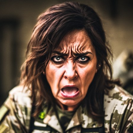 Portrait512 a Angry512 Woman Soldier