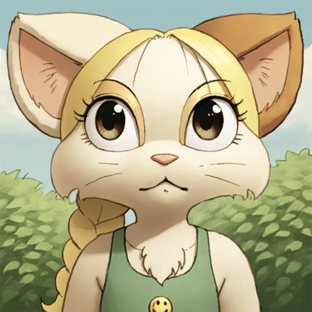 score_9, score_8_up, score_7_up, source_anime BREAK 
Tiffany, 1girl, solo, animal ears,blonde hair, furry female,cat, solo,outdoors,detailed backround,natural light,shadow detail,front view
 <lora:Precocious:0.8>