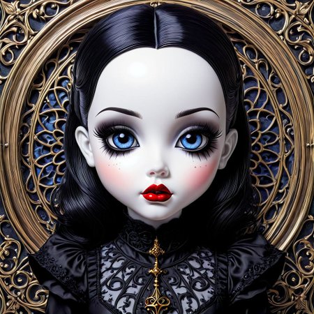 j scott campbell ,a whimsical image of a gothic baby doll