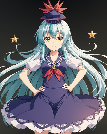 kamishirasawa keine,1girl, solo, hat, smile, dress, cover_page, hands_on_hips
<lora:kamishirasawa_keine_image2095_2023-12-14-000010:1>,star-shaped_pupils,symbol-shaped_pupils,. gorgeous,key visual, vibrant, studio anime,award-winning, professional, highly detailed,high budget, cinemascope