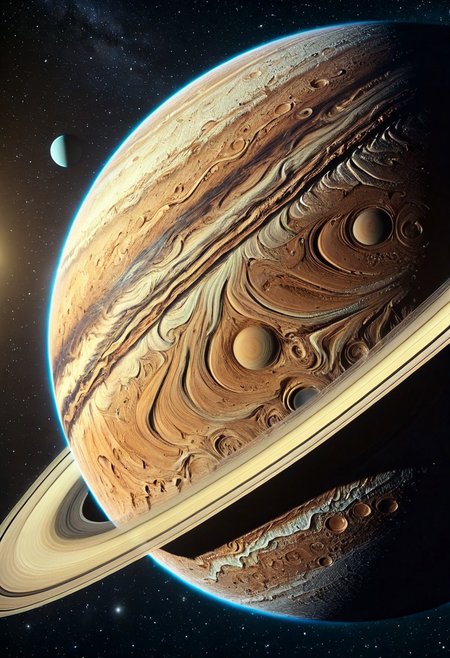 masterpiece, best quality, high resolution, absurdres, ultra-detailed, intricate details, ultra detailed, 8k, highly detailed, very aesthetic, professional 4k, Canon 5d mark 4, extremely detailed, very_detailed, high_detail, sharp focus, clean lines, perfect anatomy, realistic style,  
Saturn planet made of w00kiee, 
space background, dynamic angle, 
film grain, cinematic, colorful, moody lighting, natural light, soft light, depth of field, bokeh, light particles, backlight, chiaroscuro, refraction, subsurface scattering