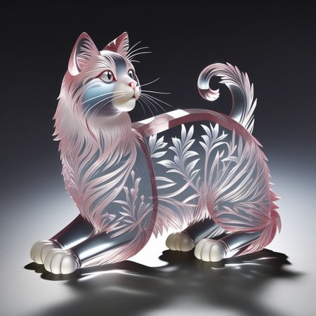 Fine-Cut Glass style cat in a Fine-Cut Glass box