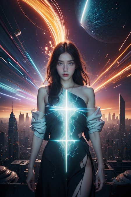 1girl,Digital art rendering of a contemplative figure, photographs within a 'Broken Reality' theme. The photographs display a blend of surreal, fragmented scenes - urban skylines that twist into impossible shapes, natural landscapes that defy gravity, and ethereal spaces where time and space seem to warp. The scene is awash with a vibrant, otherworldly color palette, illuminated by dynamic, digital lighting that casts bizarre shadows and surreal glows. The style is a fusion of modern digital art and surrealism, echoing the visionary works of by james jean,roby dwi antono,ross tran,francis bacon,michal mraz,adrian ghenie,petra cortright,gerhard richter,takato yamamoto,ashley wood, characterized by crisp, high-definition detail, and a captivating, dream-like yet fragmented quality, NSFW
<lora:TWbabe8:0.4>