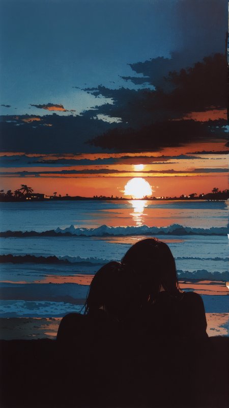 masterpiece, newest,absurdres,incredibly absurdres, best quality, amazing quality, very aesthetic, painterly,
2girls, palm, miami, sunset, scenery,
<lora:KonYa666:1> kony4666 <lora:ka_marukogedago:1> k4_illu, abstract, traditional media, scan, blending, painting \(medium\), oil painting \(medium\)