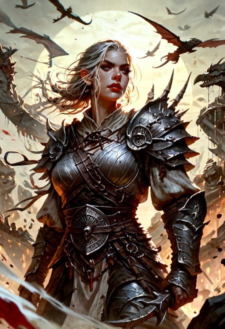 score_9, score_8_up, 8, score_7_up, score_6_up, solo,  dungeons and dragons monster , dutch angle, scale mail armor, 40 year old, FFAOR, dungeons and dragons, ab0m