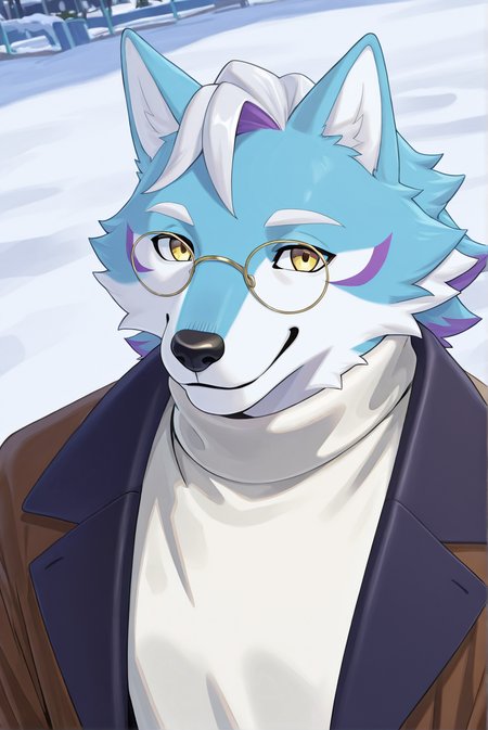 <lora:easynegative:1>, <lora:add-detail-xl:1>,  <lora:Esperdica:1>,
score_9, score_8_up, score_8, countershading, high quality, hires, detailed face, detailed eyes, detailed, high quality realistic graphics, detailed face, detailed eyes, detailed,
anthro, Esperdica (Live A Hero), wolf, male, 1boy, solo, (((headshot portrait))), (((close-up))),
Warm clothing, brown coat, white sweater, black pants, brown belt, shoes, round glasses,
standing,  smile, snow park,