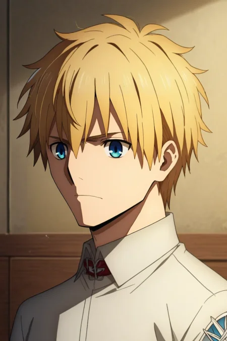 zPDXL, score_9, score_8_up, score_7_up, rating_safe, intricate details, , , 1boy, armin arlert, shingeki no kyojin, blonde hair, blue eyes, solo, upper body, school, dark, ass, distracted, aloof, oblivious, <lora:fate_go_style_pony:1.22>, fate_go_style, , <lora:sdxl_lightning_8step_lora:1>