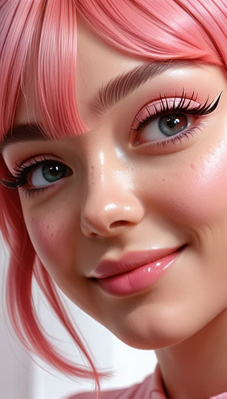 (Cel-shading:1.8), (in ARTIST style:1.7), (masterpiece:1.7), tsundere, CivChan, cartoon style, comics style, pink theme, (from side:1.3),
(masterpiece), (best quality), (ultra-detailed), SFW,
(Medium shot:2) gorgeous girl face, cute, beautiful, gorgeous, (smiling:1.3),  showing emotions, perfect body, solo, long hair, (very long eyelashes:2),perfect pink hair, streaked pink hair, , bangs, freckles, striking large pink eyes, aligned eyes, mirror eyes, (pink eyes:1.5),
indoor, pink outfit, pink choker, gorgeous,pink theme,SFW,
eyeliner, trendy portrait, bare shoulders, tender Aesthetic nose, perfect lips, gorgeous lips, puffy lips, sensual lips, cinematic,
(masterpiece), (best quality), (incredibly detailed:1.4) (beautiful detailed face, beautiful detailed eyes), (ultra-detailed), very aesthetic, illustration, perfect composition, intricate details, absurdres, detailed skin, clean skin,  pure skin,
(masterpiece:1.8), (highest detailed:1.8), (angle:0.9), perfectly lighted, (contrast), (saturated), (((sharp focus))), (hyperdetailed:1.3), (intricate details:1.2), (Refined details:1.3), (best quality:1.5), highly detailed textures,
<lora:Apparatus_-_Traction_City_Walkers_Vehicles:0.6>,
(ultra sharp focus:1.8), (detailed skin:1.8), (best quality:1.8),
<lora:Someplastic_b:1>
 <lora:CivChan:1>