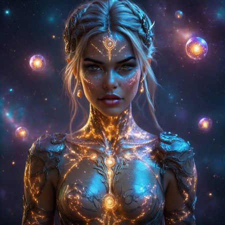 Gorgeous Galactic female with bronze skin