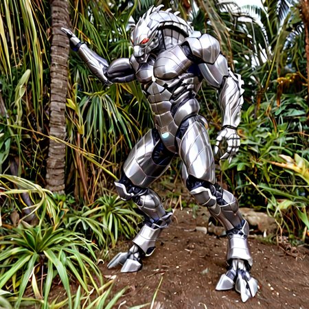 Alien horse hybrid with bioluminescent markings in a dense jungle of metallic trees"
Picture a sleek, otherworldly creature blending elements of horse and alien physiology, glowing in the dark while surrounded by towering, metallic flora.
