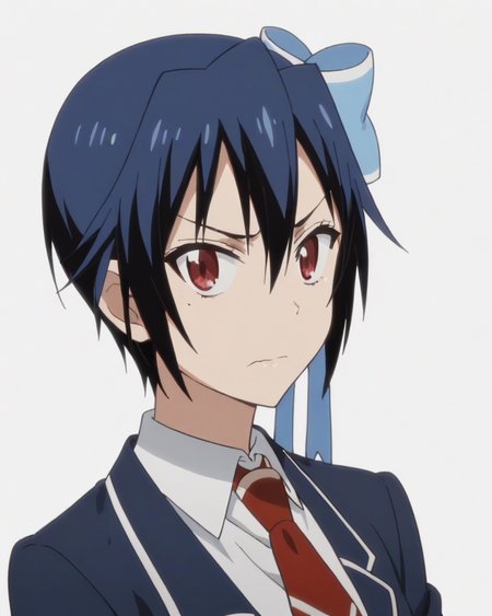score_9, score_8_up, score_7_up, best quality, masterpiece, anime, anime screencap, anime coloring, looking at viewer, 1girl, solo, upper body, simple background, solid white background, <lora:seishirou-nisekoi:0.8>, seishirou tsugumi, hair bow, blazer, school uniform, necktie, closed mouth