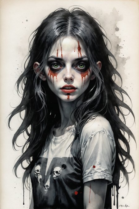 by  Dan Mora  and  Lois van Baarle in the style of  Stephen Gammell   <lora:more_art:0.30> <lora:midjourney:-0.15> <lora:RMSDXL_Enhance:0.50> <lora:RMSDXL_Creative:0.50> <lora:RMSDXL_Photo:0.50> <lora:RMSDXL_Darkness_Cinema:0.50> <lora:clothing_slider:2.00> <lora:great_lighting:1.50> <lora:aesthetic:1.50> <lora:photorealistic_portrait:1.50> <lora:extremely_detailed:1.50> <lora:dpo:0.25>