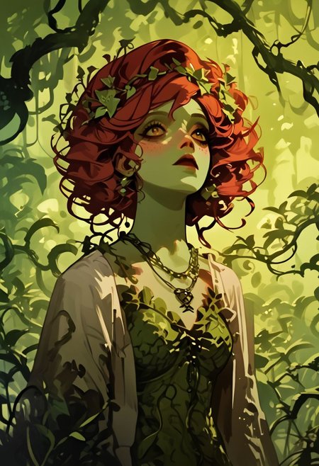score_9, score_8_up, score_7_up, score_6_up,  fl4ttr1p,
Poison Ivy, 1girl, solo,