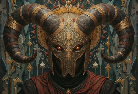 Ambients Gives Enigma? Star-Fell Patterns Illuminate Mask Altered Fate & Time Manipulations Mystifying Who? Causal Conundrum Gains Escher Twisted Horns On Helm Visored Through Kaleidoscope Fluctuate How Mysteries Bracket?
Esoteric Asymmetry Captivates Eyes Which Fallow And Draw Tempted Draw Toward Stellar Gates Bejeweled Noctiluca, Pyramids Remnant An Antiquarian Alien Temple Serving Curiosities Further Enabling Future Dimensions Alter? Wrapped Nebula Textures Secret Sages Steer Compelled Astrophotography Creates Bewilderment From Futurity...What Wisdom Lay Yonder Horizons Beggin Revisited by Avowed Dreamwalkers, Aeons Away!
Oil Painting, surreal, digital artwork, 
Impressionism, impressionist painting, loose brushwork, light and shadow play, captures feeling over form, 
figure-studies, oil-painting, romanticism, painting,  elegance, opulence,
beautiful, painterly, detailed, textural, artistic, aesthetic, intricate details, highly detailed, vivid, vibrant, 
OBxiaoxiang