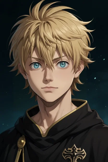 score_9, score_8_up, score_7_up, source_anime, rating_safe, intricate details, semi-realistic, looking at viewer, , 1boy, solo, male focus, <lora:luck_voltia_pony:0.88>, luck_voltia, blonde hair, blue eyes, short hair, hair between eyes, , , <lora:sdxl_lightning_8step_lora:1>