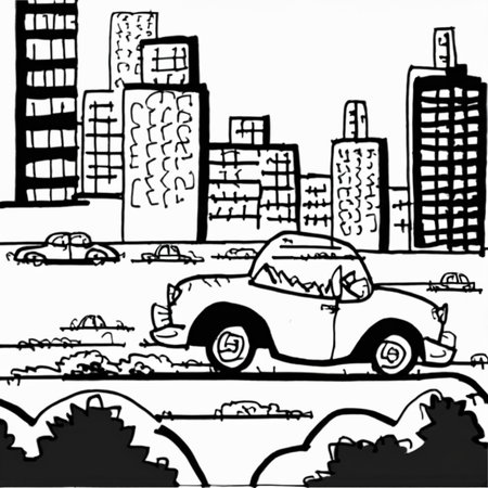 drawix19 car in city<lora:drawix19:1>
