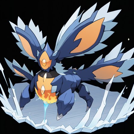 <lora:pokemon_pony_xl:1>, watercolor creature art like pokemon, Type: Poison, Type: Dark Fairy, Egg Group: Dragon, is a pokemon creature that Its claws retract with a Silver gleam sharpening to a point that can pierce through the hardest materials,The monster's saliva has a Orange tint and possesses healing properties that can mend wounds and soothe Fighting ailments,Its scales are as hard as diamonds, providing impenetrable armor against any foe,Its whiskers emit a Orange light that guides it through the darkest depths of its Fire habitat,A Indigo frost traces patterns on its skin, a lace of ice that tells the tales of winter and the chill of the north wind score_9, score_8_up, score_7_up, score_6_up, score_5_up, score_4_up.  Simple black background, (Masterpiece:1.3) (best quality:1.2) (high quality:1.1)