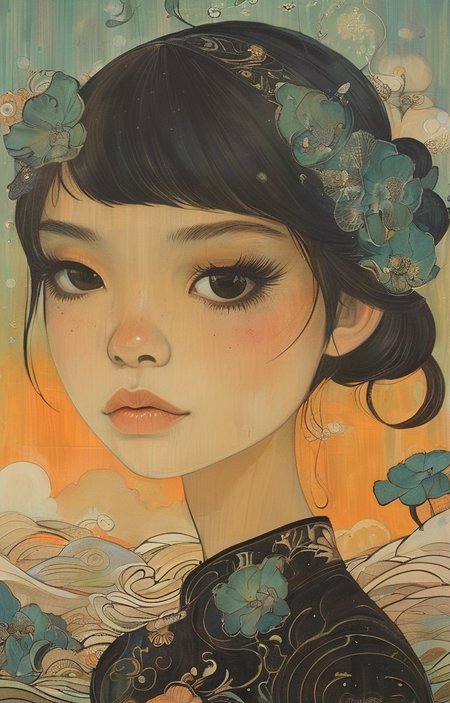 masterpiece,best quality,<lora:tbh280-sdxl:0.9>,illustration,style of Audrey Kawasaki
 tech genius teenage girl