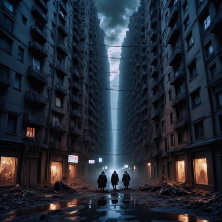 high quality, 8K Ultra HD, zombies attacking wild dogs.a metropolis where elements of nightmarish surrealism converge into a scary, zombies, horror scene, dreamscape, photorealistic, ultra realistic,aidmaimageupgrader