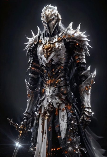 "A knight in iron armor, elaborately decorated with patterns on his robe, long white hair, elf race, holding a magic sword, black background highlighting the knight, white robe, body and face covered in a little blood, after the battle, medium shoot, shiny iron armor.
scifi, Revelation Space series, Pattern Jugglers, Nostalgia for Infinity, black and orange ocean planet, Scorp the hyperpig, Conjoiner settlements, with such advanced technology that it might as well be magic,
A sleek, titanium-hulled spaceship, dubbed 'Warp Drive Vessel,' hurtles through the cosmos with a streamlined design and industrial-inspired flair. Mud flaps on its underside add a rugged touch to its otherwise polished appearance, glistening under the soft glow of nearby stars."
