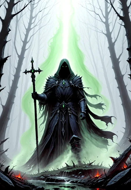 (masterpiece,best quality: 1.2), (very aesthetic: 1.2), 4k,dynamic pose,(dynamic pose: 1.2), vivid color,deep colors ,cinematic light, vector art, intricate details, volumetric shadows,Expressiveh,perspective,Dark fantasy,*Channel_42*,zydink,ink sketch,fantasy art,warhammer dark omen,dark tone,In nature, a mystical mist,green mist