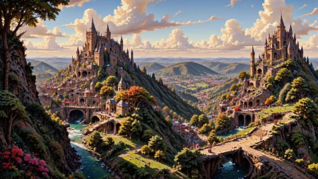 (fantasy city),  beautiful (Slovenian) fantasy landscape,  golden hour, woman, intricate, very detailed, sharp, colorful, <lora:Hand v2:1> <lora:Anti-Blur:1> <lora:Insane Detail Slider:0.5>   <lora:Flux.1_Turbo_Detailer:0.6> <lora:flux-photo-transparent_Alpha_1.0:0.8> <lora:flux.1_lora_flyway_Epic-detail_v2:0.6> <lora:Painterly01b_CE_FLUX_AIT:0.8> pntrlyCE_style, <lora:VividlySurreal:0.8>, <lora:FluxMythP0rtr4itStyle:0.8> mythp0rt, <lora:FluxDFaeTasticDetails:0.8>