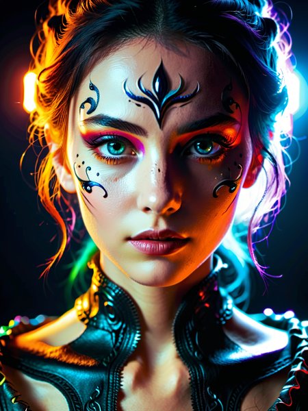 <lora:DonMN1gh7D3m0nXL-v1.1:0.5>,donmn1gh7d3m0nxl,create an award-winning photograph of colored lights using an original and unconventional theme that captivates and amazes the viewer. Push boundaries of traditional concepts,infusing the image with creativity and wonder,leaving a lasting impression on those who behold it. Added whimsical detail,chaos turned to manifested beauty,<lora:xl_more_art-full_v1:0.2>,<lora:RMSDXL_Creative:0.2>,, Ultra-HD-details, glow effects, godrays, Hand drawn, render, 8k, octane render, cinema 4d, blender, dark, atmospheric 4k ultra detailed, cinematic, Sharp focus, big depth of field, Masterpiece, colors, 3d octane render, 4k, concept art, trending on artstation, hyperrealistic, Vivid colors, extremely detailed CG unity 8k wallpaper, trending on CGSociety, Intricate, High Detail, dramatic, true to life, HDR image,High detail resolution,soft eyes,natural skin,high detailed face,high detailed cloth,film photography,vintage,cinematic lighting,realistic,sharp focus,(very detailed),((4K HQ)),depth of field,f/1.2,Leica,8K HDR,High contrast,shadows, bokeh,(detailed and realistic skin texture),(detailed clothing),(detailed background),detailed skin,(highly detailed skin),(8K HDR photo),realistic texture,realistic shadows,accurate to life,living image,lifelike