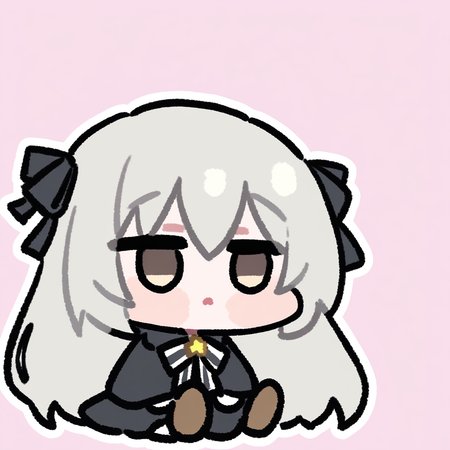 Kasugano Sora,<lora:miratsu_noob:1>,chibi,silver hair,
